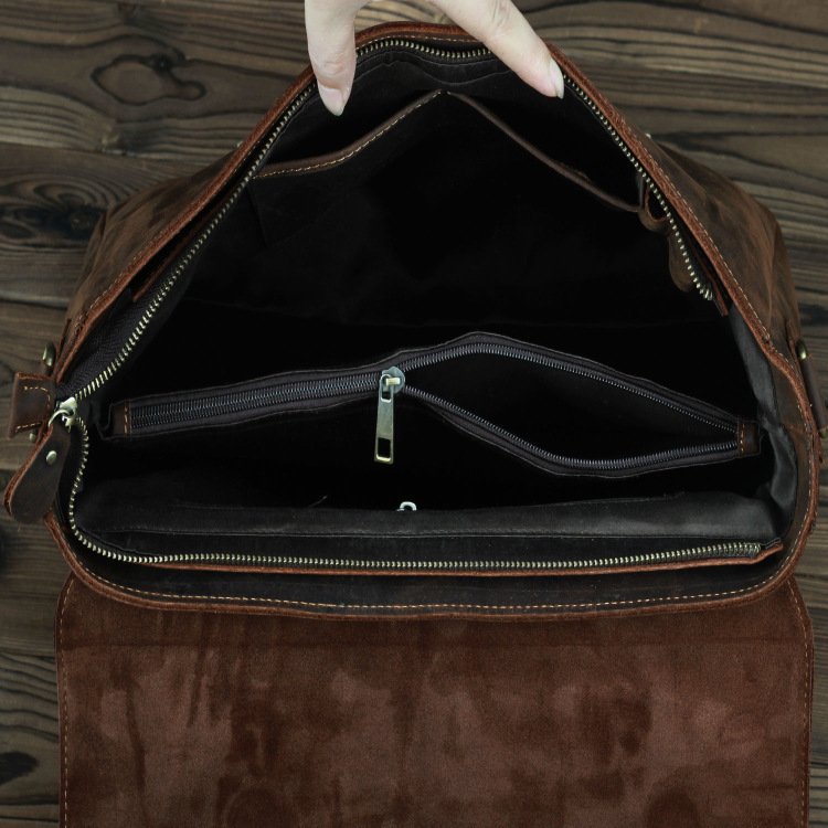 Retro First Layer Cowhide One-Shoulder Messenger Bag | Genuine Leather