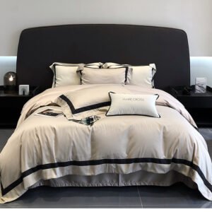High-End Minimalist Tencel Cotton Bedding – Vintage Active Printing 4-Piece Home Textile Set