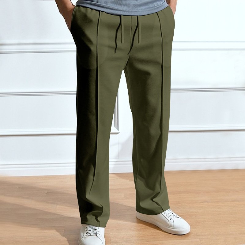 Casual Trousers – Loose Fit Tight Rope Straight-Leg Trousers for Comfort & Style