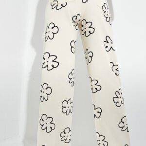 Women's Loose Straight-Leg Printed Casual Jeans – Stylish & Comfortable