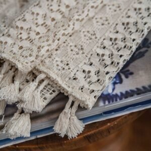 Translucent American Country Hollow Crochet Curtain – Elegant Window Treatment