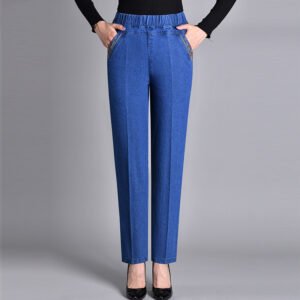 TComfortable Denim Trousers High Waist Denim Straight-Leg Trousers