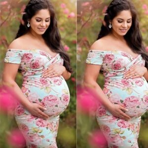 Cross V-neck Short Sleeve Plus Size Maternity Dress - Stylish & Comfortable Pregnancy Wear