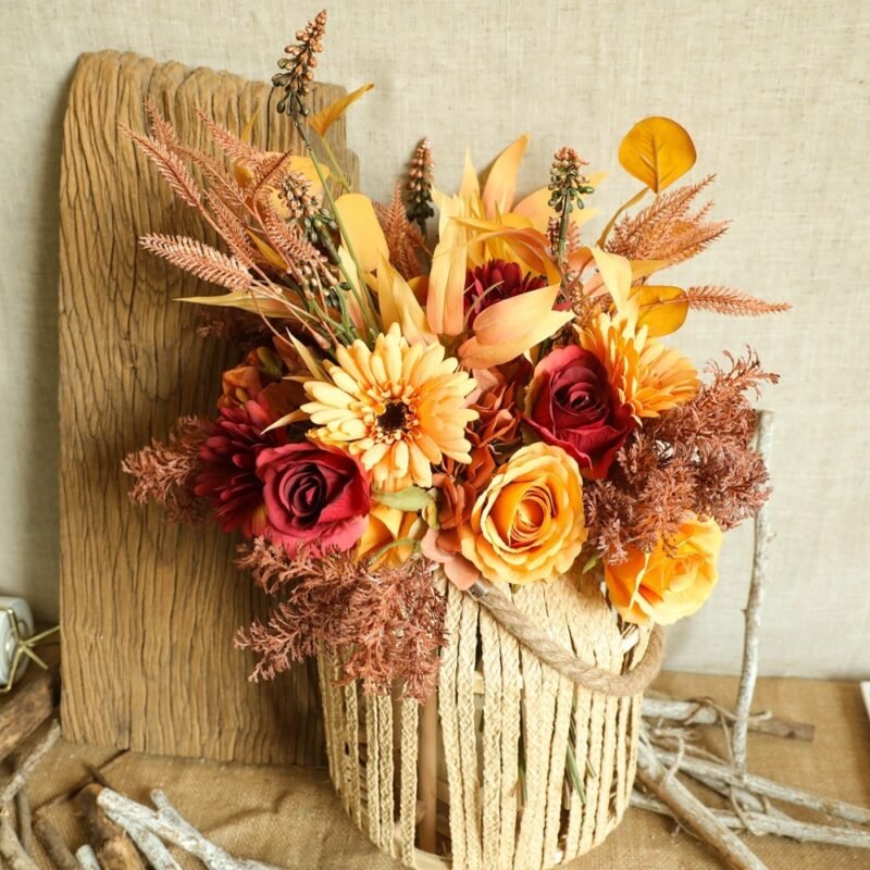 Autumn Color Bouquets of Green Plants – Wholesale Artificial Flowers for Home and Event Decor