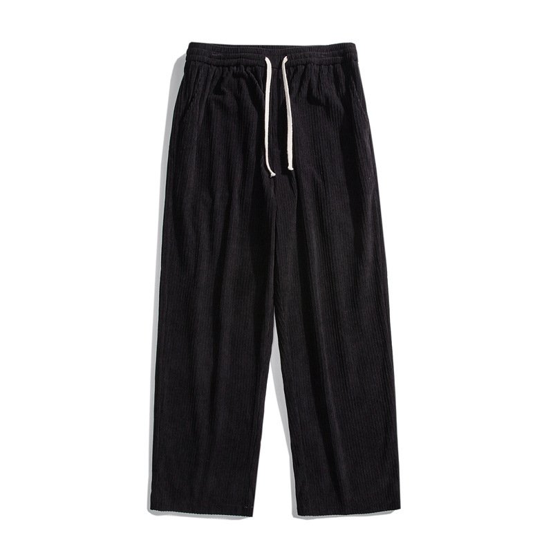 Fleece-Lined Thick Loose Straight Corduroy Pants – Warm & Comfortable Winter Wear