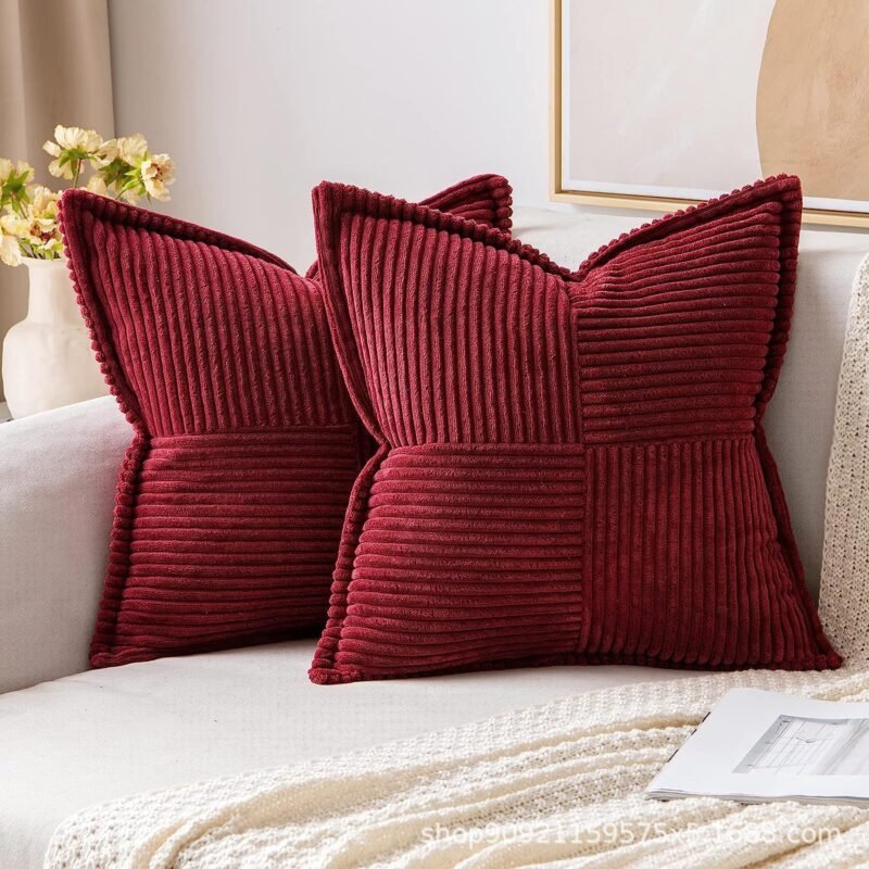 Corduroy Pillow Covers – Super Soft Boho Striped Throw Pillows for Couch & Living Room Decor
