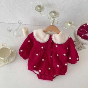 Baby Fleece-Lined Onesie Jumpsuit – Warm & Cozy Winter Outfit for Infants