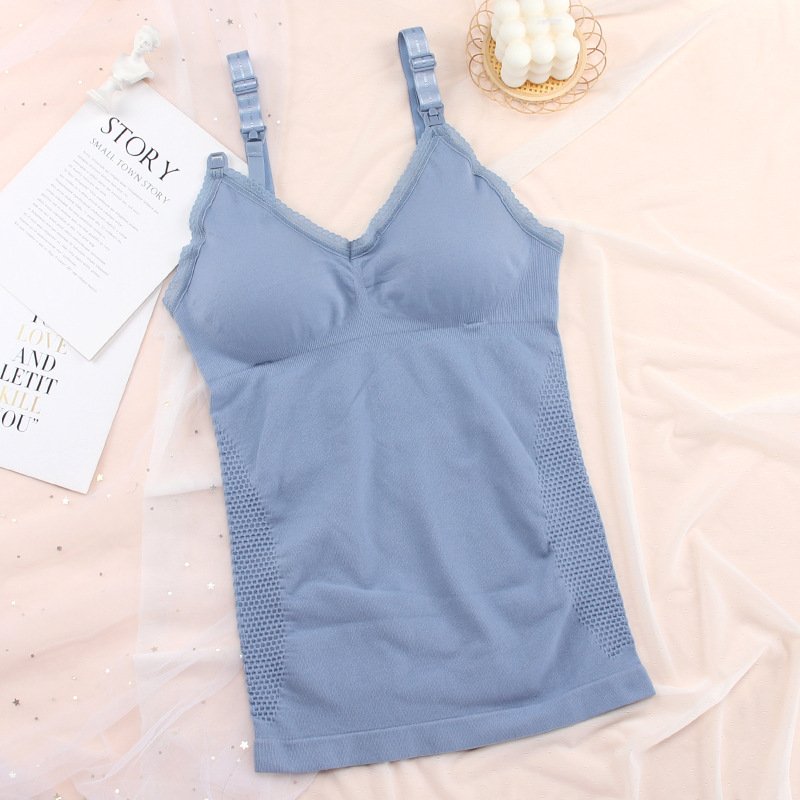 Front Buckle Maternity Nursing Vest Long Sling Lace - Comfortable & Stylish Nursing Wear
