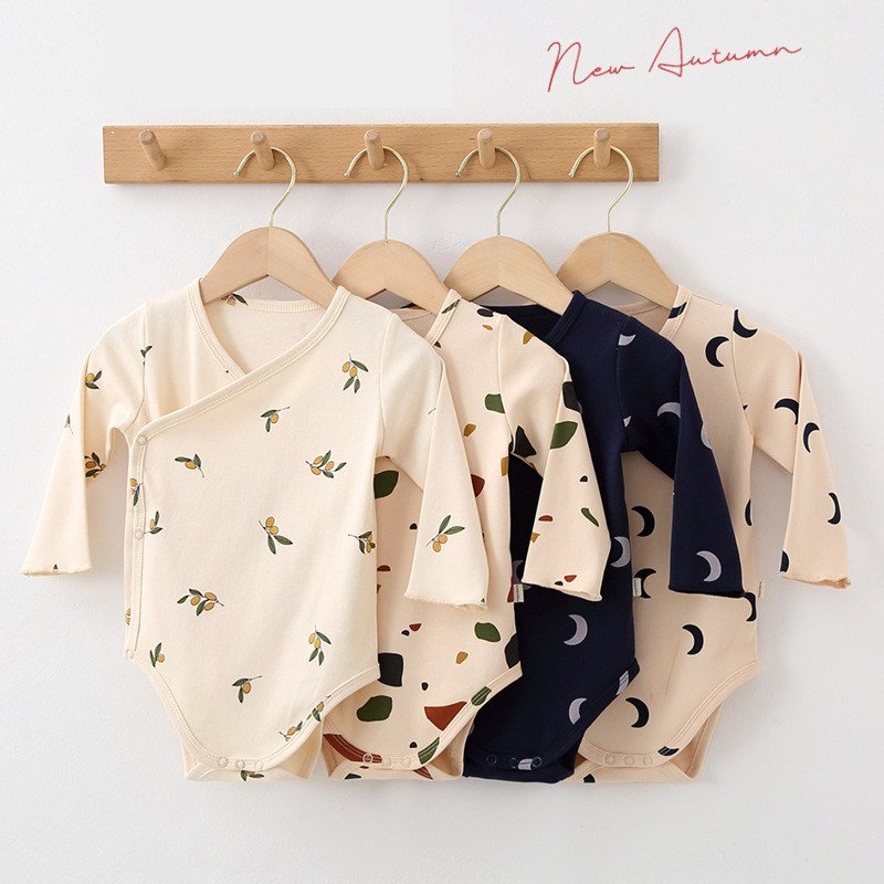 Long-Sleeved Romper – Triangle Pure Cotton Baby Clothes