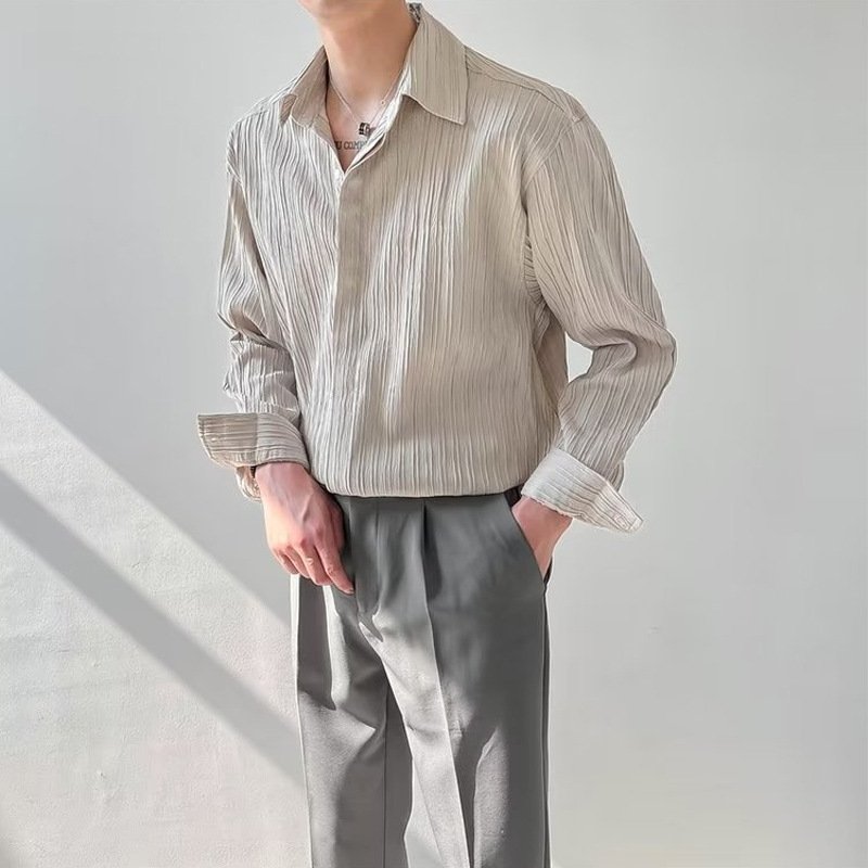 Men’s Long Sleeve Trendy Loose Shirt – Comfortable & Fashionable Casual Wear