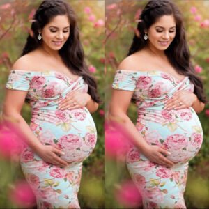 Cross V-neck Short Sleeve Plus Size Maternity Dress - Stylish & Comfortable Pregnancy Wear