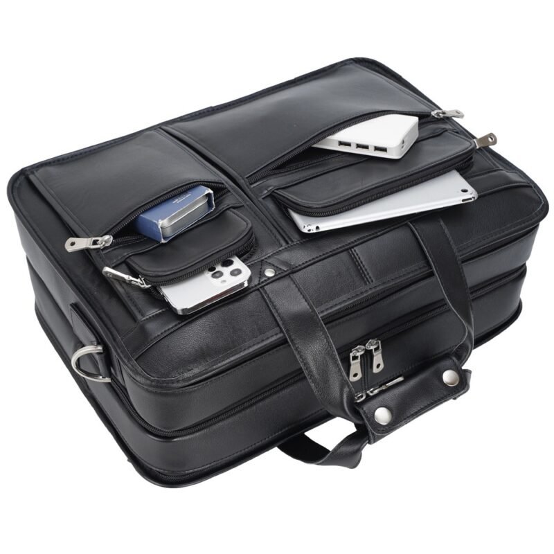 Leather Business 17-Inch Laptop Bag | First Layer Cowhide Briefcase