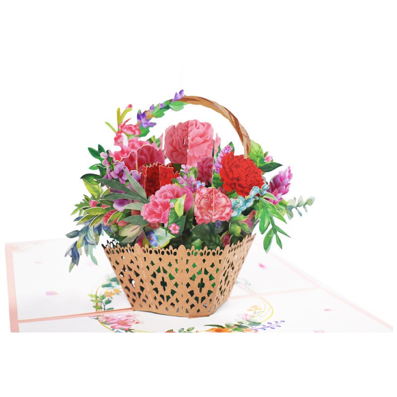 3D Pop-Up Flower Bouquet Cards – Anniversary, Mother’s Day, Wife & Mom Greeting Cards, Floral Invitation Postcards
