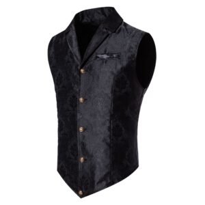 Men's Casual Polo Collar Single-Breasted Jacquard Suit Vest – Stylish & Comfortable