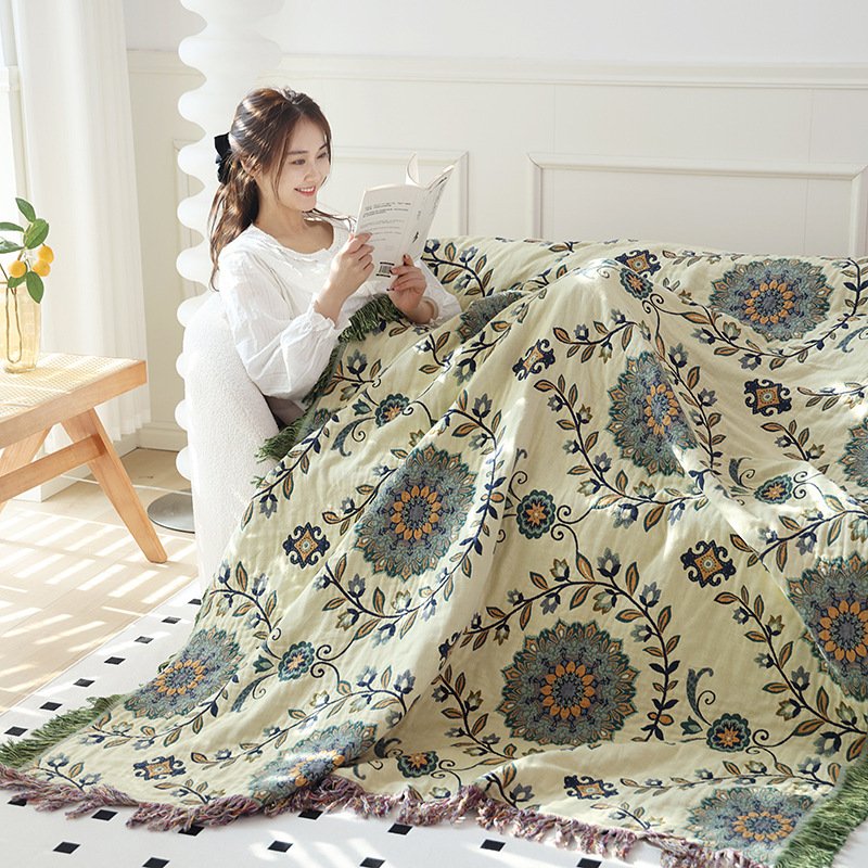 Double-Sided Available Pure Cotton Gauze Towel Blanket – Soft and Versatile Bedding