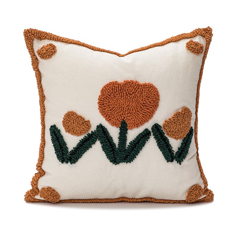 Loop Velvet Embroidered Sofa Cushion Cover – Soft and Luxurious Decorative Pillow