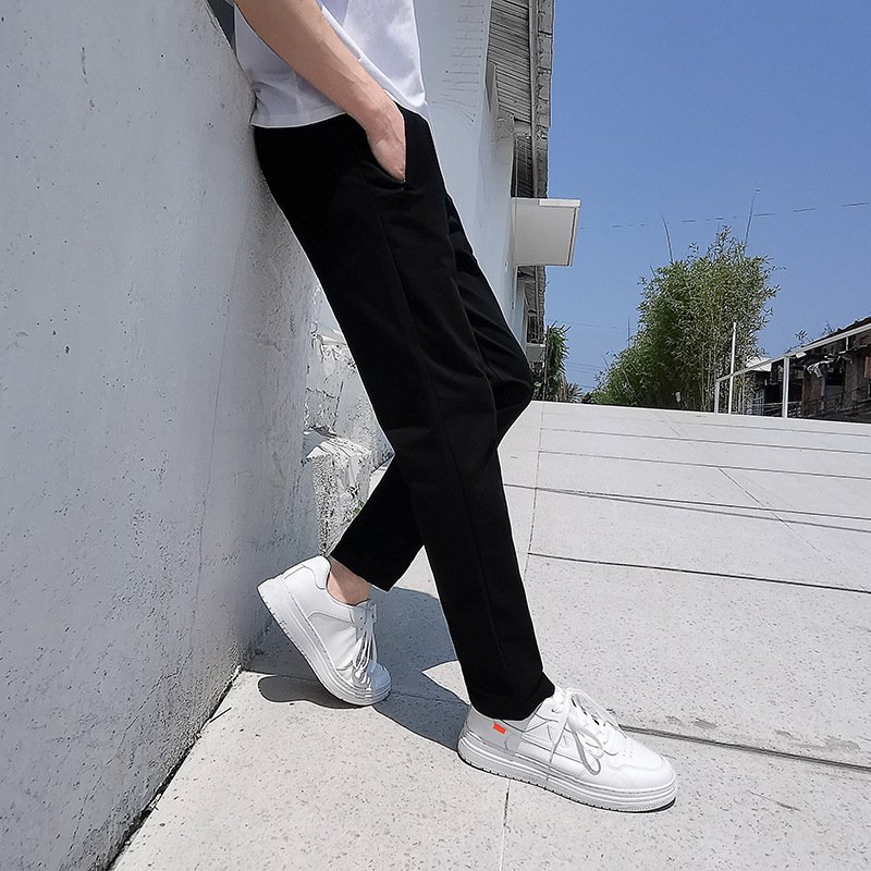 Men's Mid-Waist Elastic Sports Pants - Comfortable and Versatile Activewear