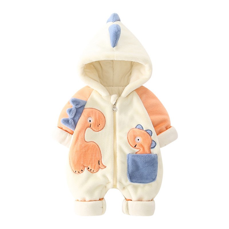 Thickened Fleece-Lined Jumpsuit Rompers – Warm & Cozy Outfit for Babies