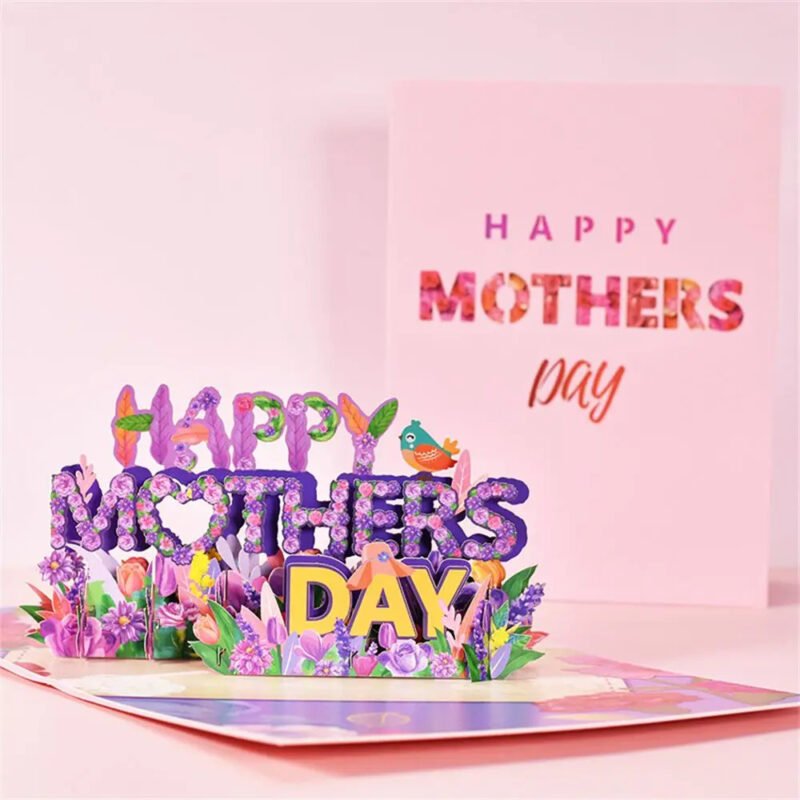 3D Pop-Up Flower Bouquet Cards – Anniversary, Mother’s Day, Wife & Mom Greeting Cards, Floral Invitation Postcards