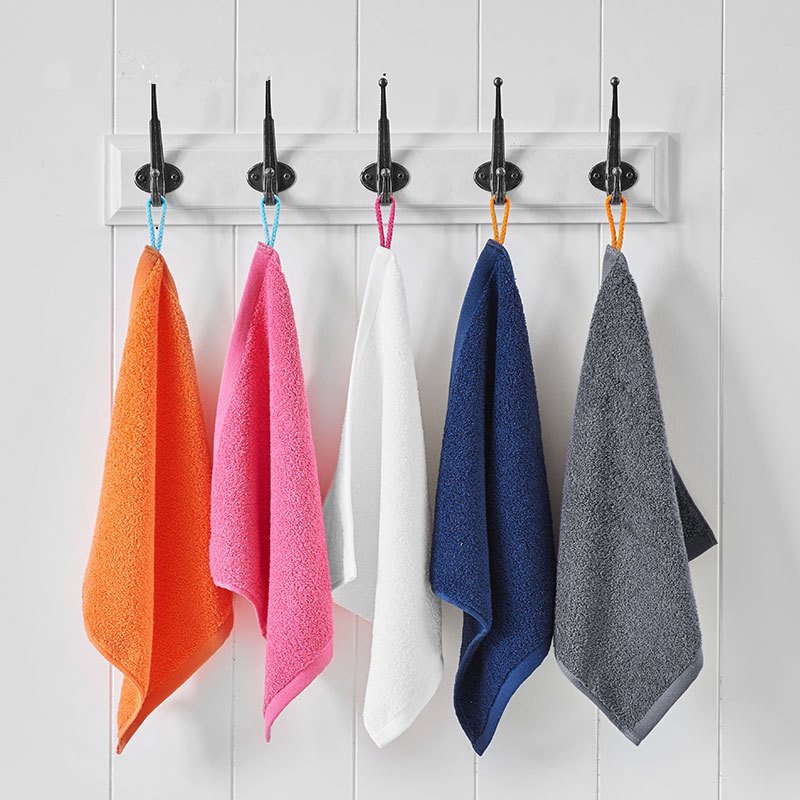 Children's Pure Cotton Towel – White Solid Color Soft & Gentle for Kids