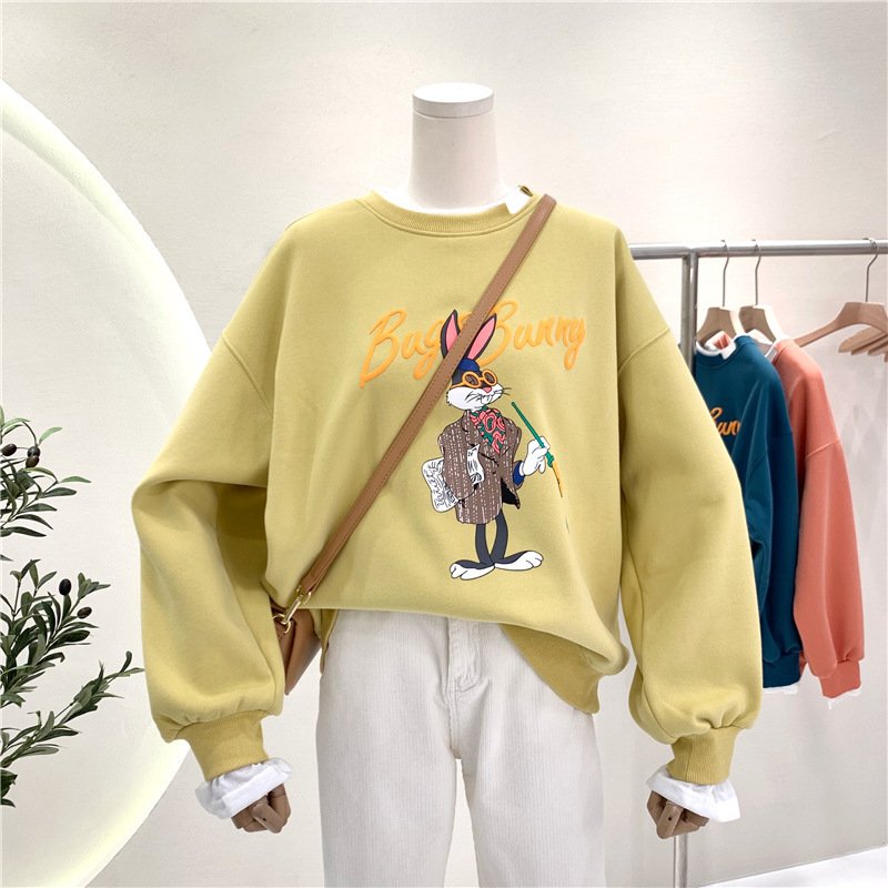 Cartoon Print Sweatshirt for Women - Fun & Stylish