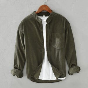 Autumn Loose Corduroy Long Sleeve Shirt for Men – Cozy & Stylish