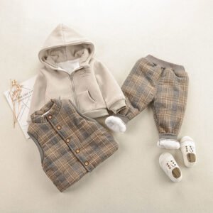 Boy's Winter Three-Piece Suit | Fashionable & Versatile Winter Outfit for Kids