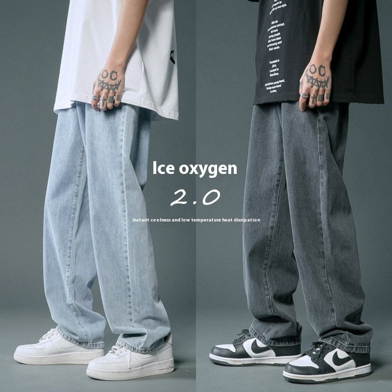 Loose Straight Summer Thin Jeans for Men – Lightweight & Comfortable Denim