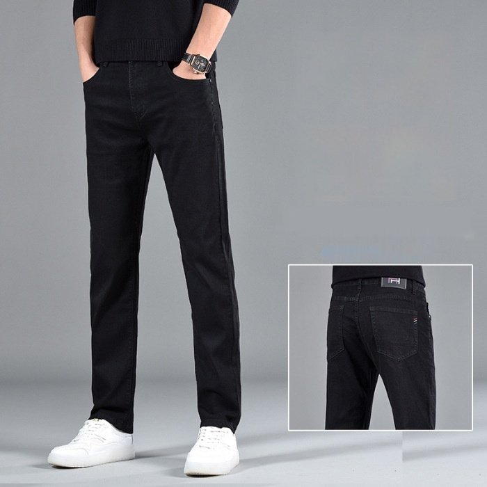 New Slim Fit Youth Casual Straight-Leg Cotton Jeans for Men – Stylish & Comfortable