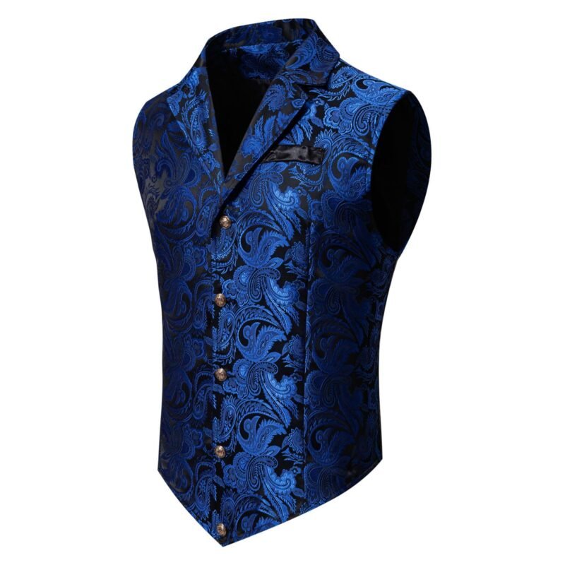 Men's Casual Polo Collar Single-Breasted Jacquard Suit Vest – Stylish & Comfortable