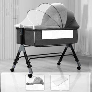 Baby Splicing Portable Multifunctional Mobile Folding Cradle Bed - Convenient Travel Baby Bed