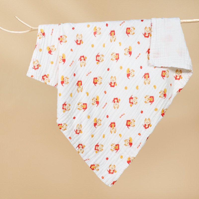 Newborn Baby Printed Pure Cotton Gauze Blanket - Soft & Breathable Swaddle Blanket