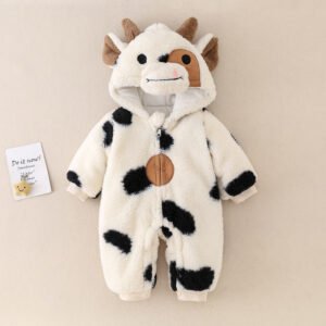 Winter Thickened Quilted Baby Jumpsuit – Warm & Cozy Infant Outerwear