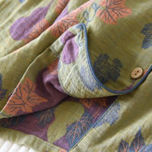 Women's Thin Cotton Gauze Yarn-Dyed Jacquard Pajamas Suit - Lightweight & Stylish Sleepwear