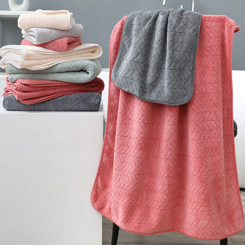 Coral Fleece Bath Towel – Thickening and Highly Absorbent for Ultimate Comfort