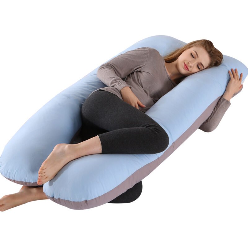 U-Shaped Color Matching Belly Support Pillow – Comfortable Side Lying & Back Pillow for Pregnant Women