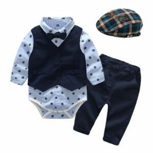 Gentleman's Suit Baby Romper | Long-Sleeved One-Piece Outfit for Infants