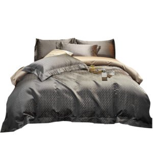 European-Style Luxury High-End Brocade Four-Piece Jacquard Bedding – Cotton Satin Quilt Cover and Bed Sheet Set