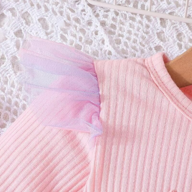Bow Mesh A-Line Dress – Elegant & Stylish Children's Clothing for Girls