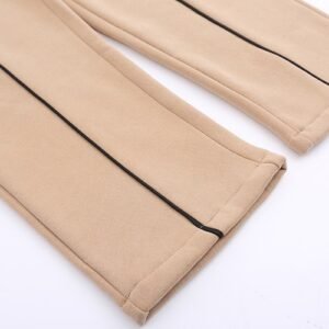 Fall-Winter Velvet Warm Knit Sweater & Straight Slacks – Cozy & Stylish Winter Outfit