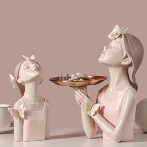 Bubble Girl Resin Ornaments – Nordic Creative Home Decor for Living Room & TV Cabinet, Newly Married & Girls Day Gifts
