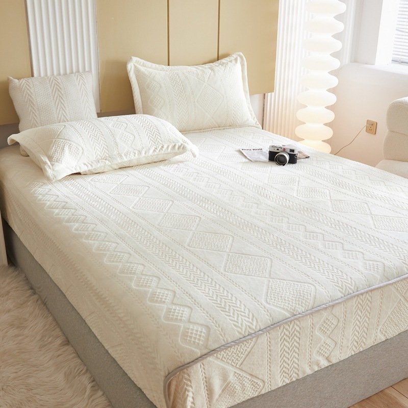 Milk Fiber Fitted Sheet – Simmons Special Coral Flannel Fleece Thickened Bedspread