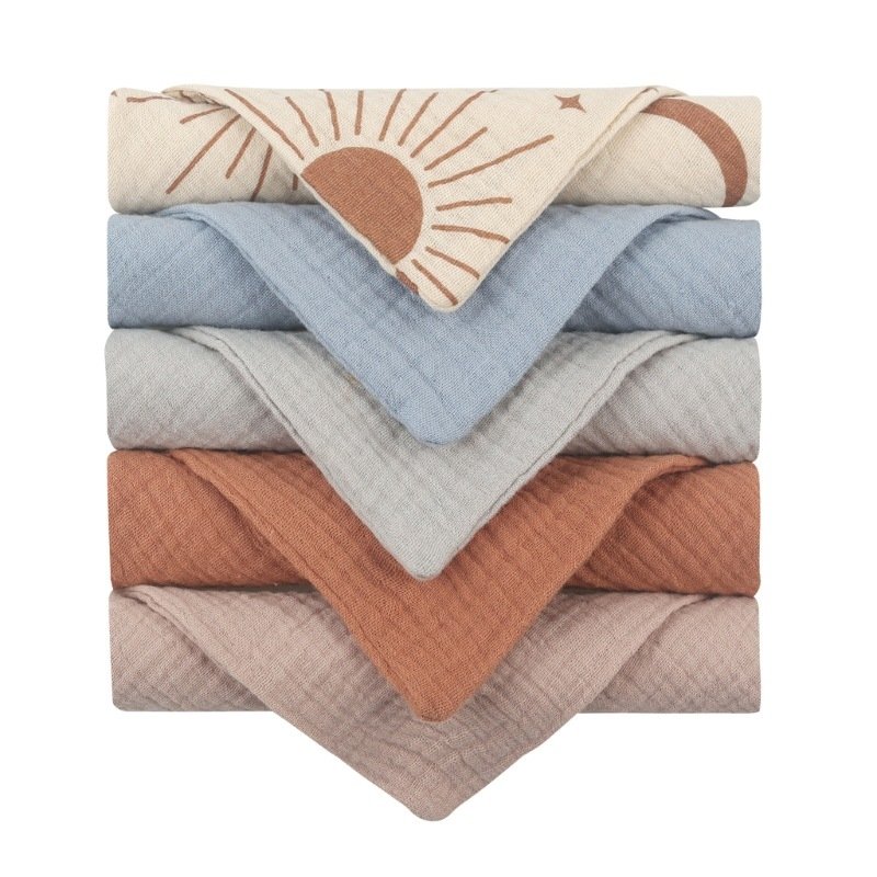 5-Piece Baby Towel Set – Plain Cotton Face Towels for Soft & Gentle Care l