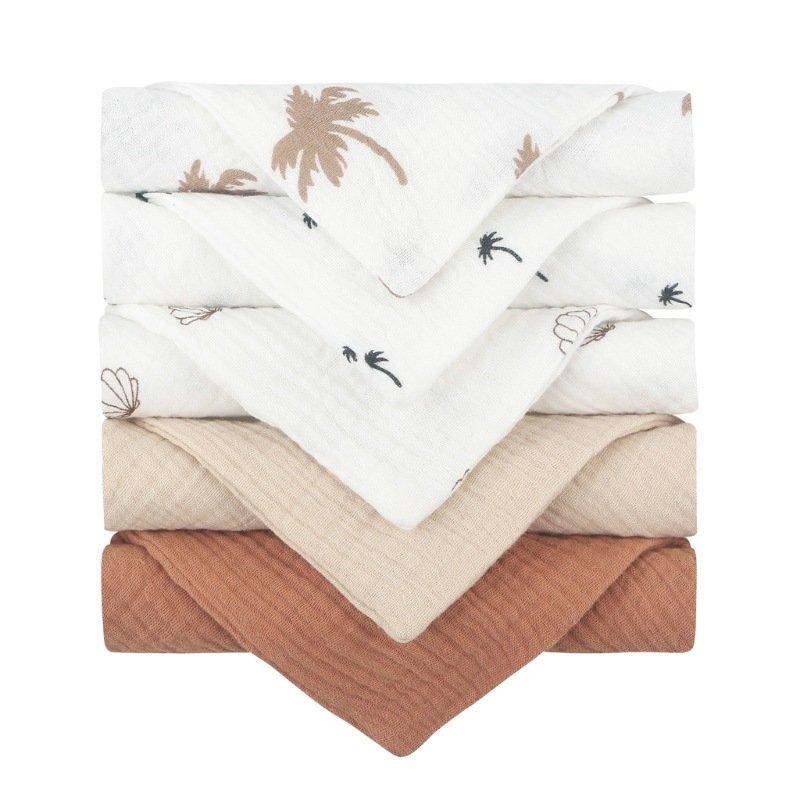 5-Piece Baby Towel Set – Plain Cotton Face Towels for Soft & Gentle Care l