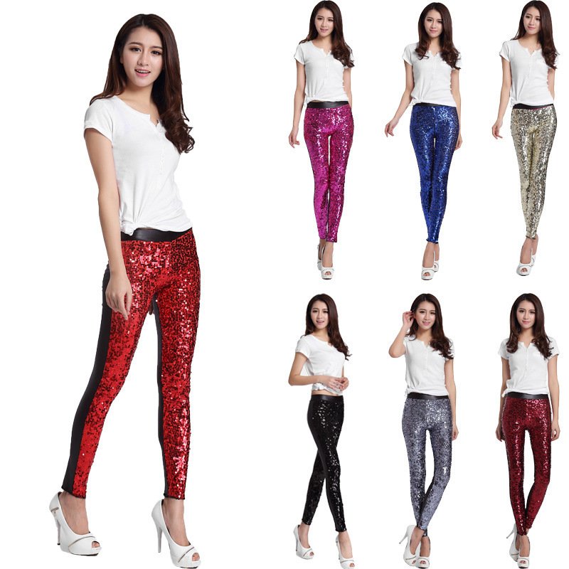 High Elastic Large Size Sequined Leggings – Stylish, Comfortable & Sparkling Fit