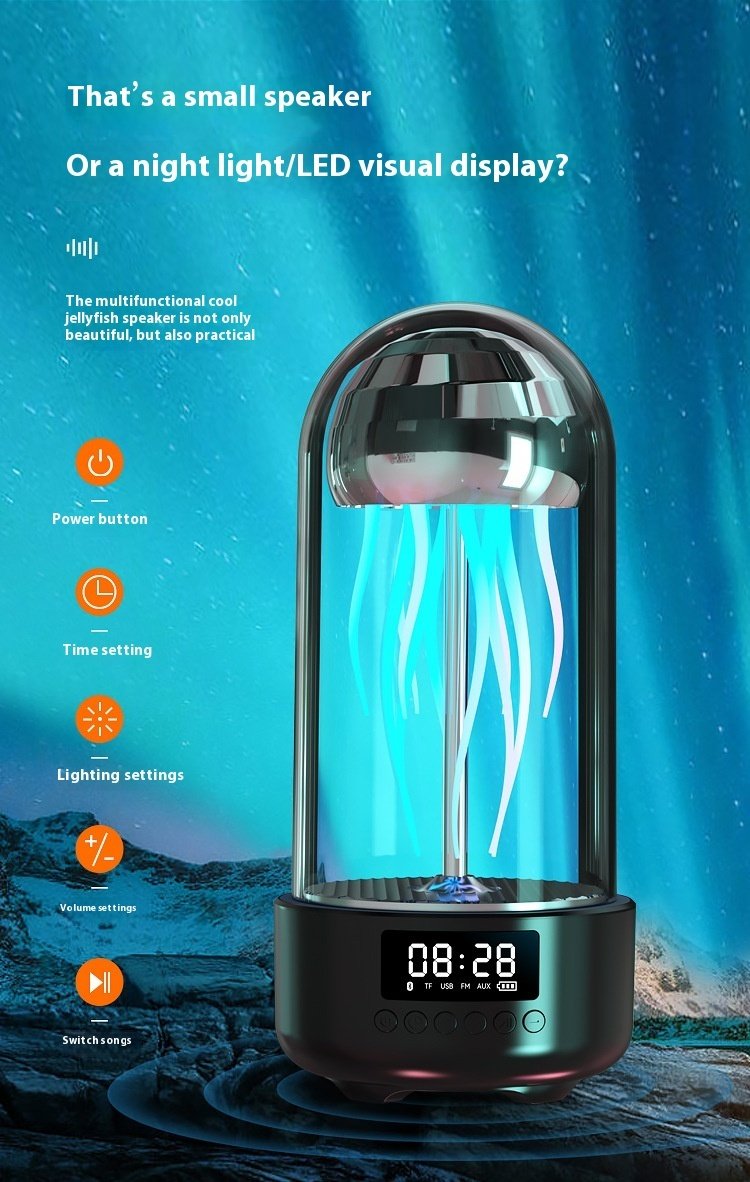 Smart Wireless Jellyfish Bluetooth Speaker – Colorful Breathing Light Octopus Portable Smart Decoration Gifts