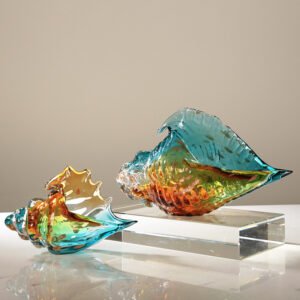 Light Luxury Colored Glaze Conch Decoration – Colorful Home Decor Accents