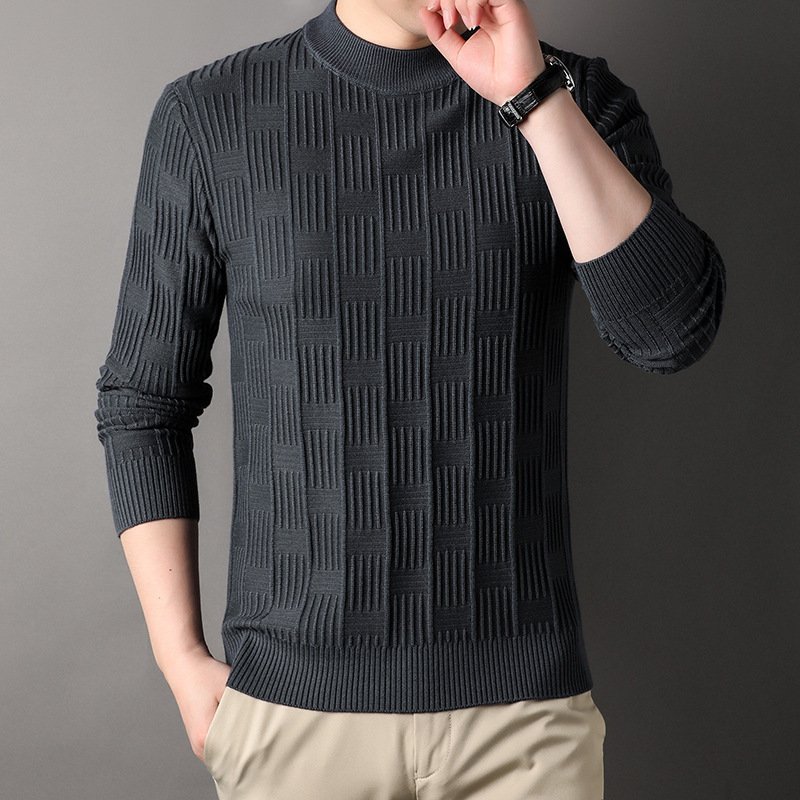 Solid Color Thickened Men's Casual Sweater – Warm & Comfortable Everyday Wear