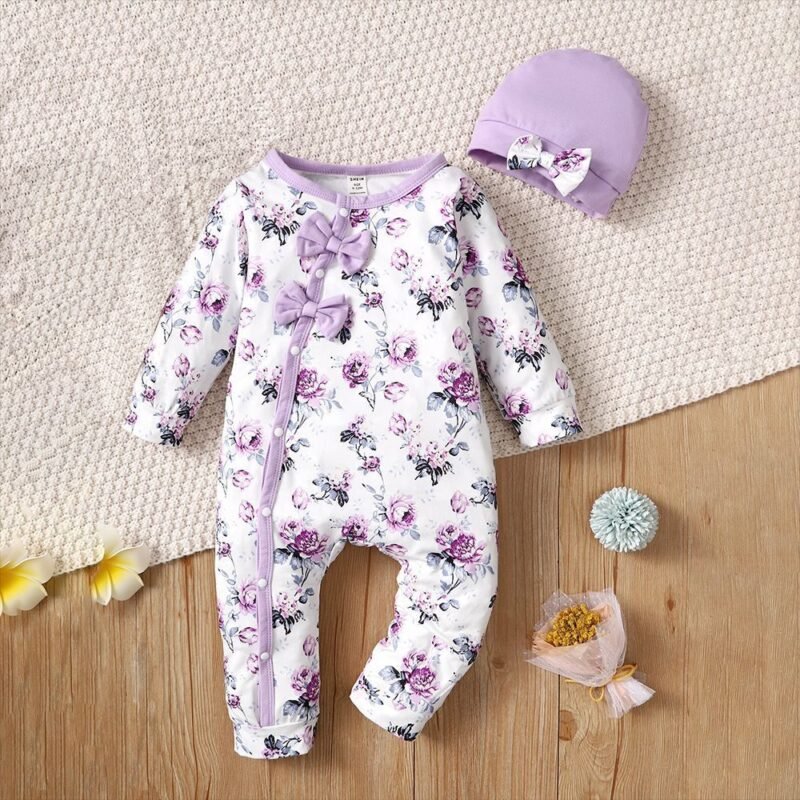 Toddler One-Piece Floral Jumpsuit – Adorable & Stylish Outfit for Little Ones