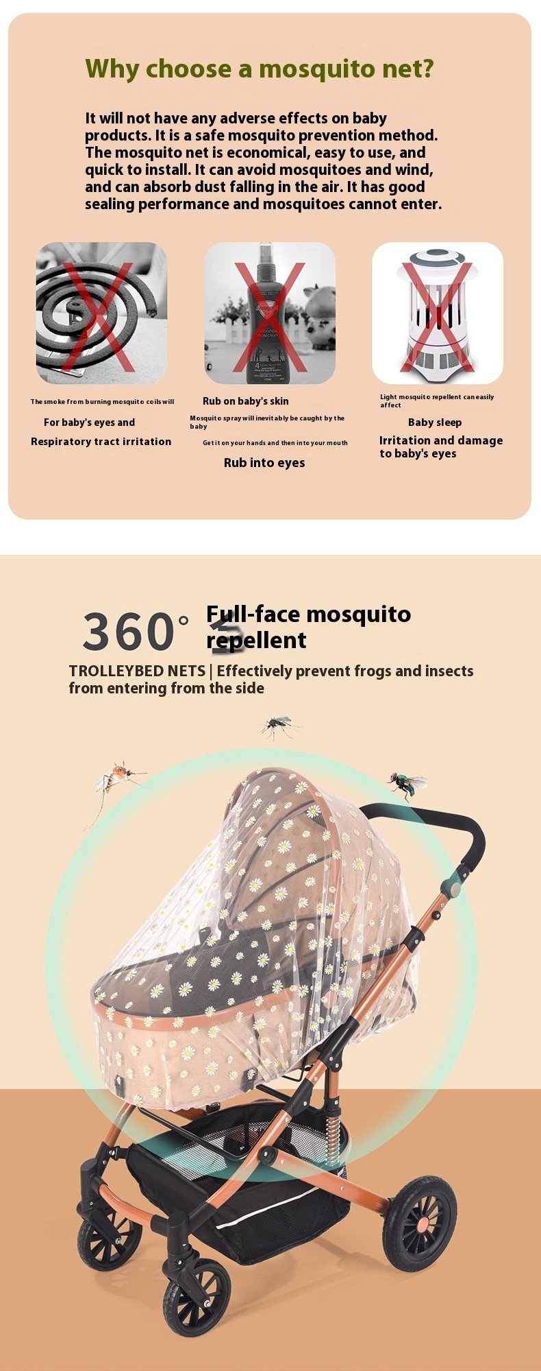 Infant Mosquito Net - Stroller Mosquito Nets for Baby Protection